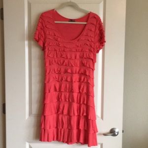 Isle coral ruffled dress